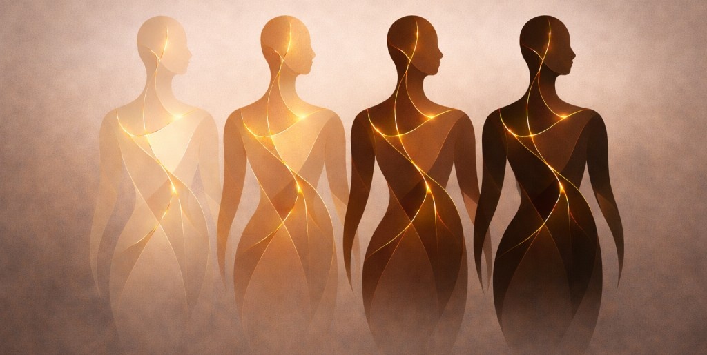 Figuras humanas iluminadas abstractas