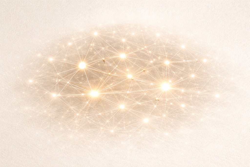 Red de conexiones brillantes