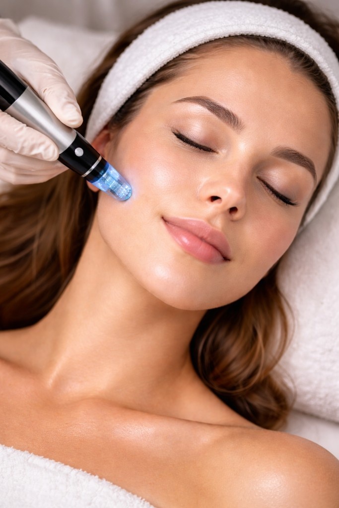 Tratamiento facial con dispositivo